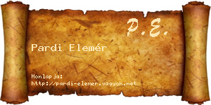 Pardi Elemér névjegykártya